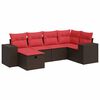 vidaXL Set canapele de grădină cu perne, 6 piese, maro, poliratan