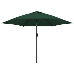 vidaXL Umbrelă de soare de grădină &icirc;n consolă cu LED, verde, 3 m