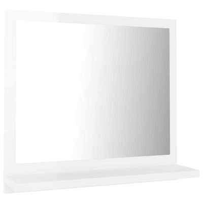 vidaXL Oglindă de baie, alb extralucios, 40 x 10,5 x 37 cm, PAL