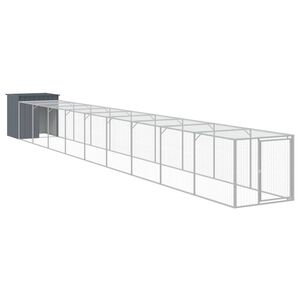 vidaXL Coteț de pui cu incintă antracit 110x1017x110cm oțel galvanizat
