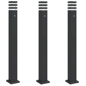 vidaXL Lampă exterioară de podea cu senzor, negru, 110 cm, aluminiu