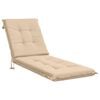 vidaXL Perna pentru Șezlong GEMERT 100% Polyester Crem 190 x 50 x 9 cm