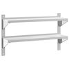 vidaXL Raft perete 2 niveluri 100x23,5x60 cm argintiu oțel inoxidabil