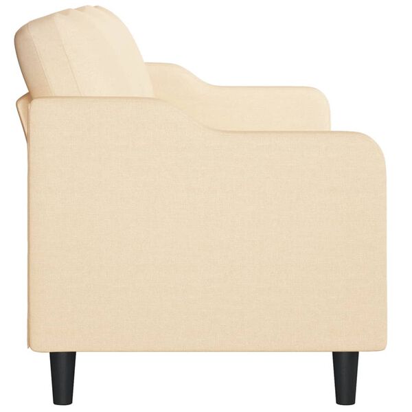 vidaXL Canapea cu 3 locuri, crem, 210 cm, material textil