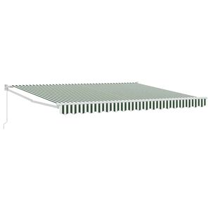 vidaXL Cortina Retractabilă Manual Verde și alb 400 &times; 300 cm