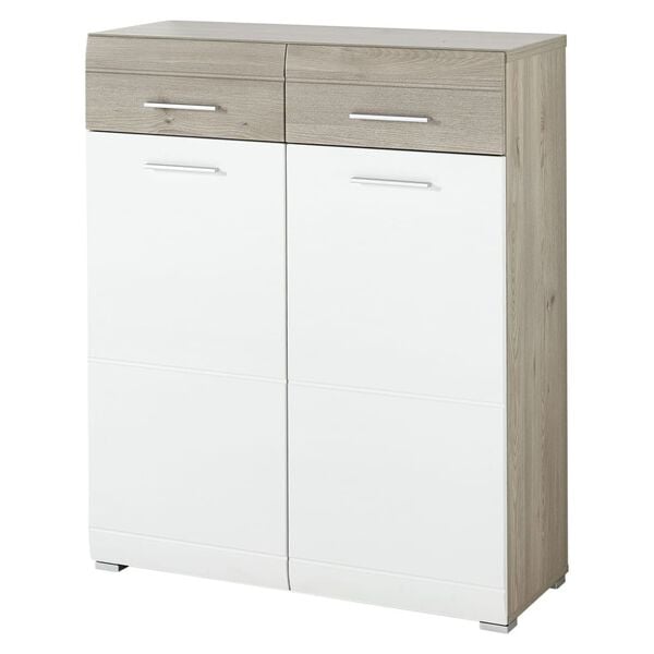 Germania Dulap de pantofi GW-Malou, alb și stejar