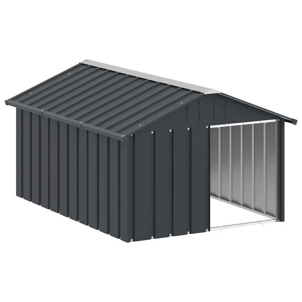 vidaXL Casă pentru c&acirc;ini antracit 116,5x153x81,5 cm oțel galvanizat