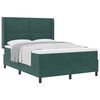 vidaXL Pat cu arcuri cu headboard Verde &icirc;nchis 160 x 200 cm Catifea