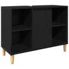vidaXL Set de mobilier pentru baie cu ușă 3 pcs Negru Lemn compozit