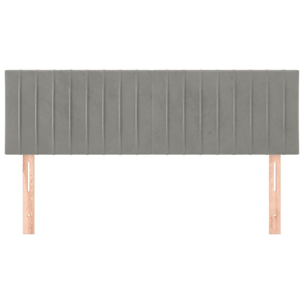 vidaXL Tăblii de pat, gri deschis, 144x5x78/88 cm, catifea