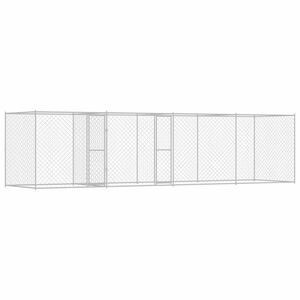 vidaXL Cușcă pentru câine Argintiu 600 x 200 x 200 cm Oțel Galvanizat