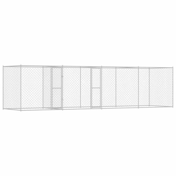 vidaXL Cușcă pentru câine Argintiu 600 x 200 x 200 cm Oțel Galvanizat