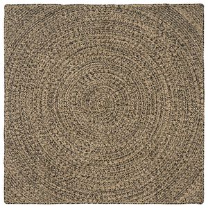 vidaXL Covor de zonă Natural și Negru 160 x 160 cm Iută