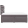 vidaXL Pat box spring cu saltea, gri, 160x200 cm, piele ecologică