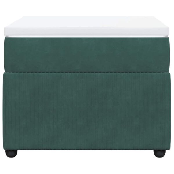 vidaXL Pat box spring cu saltea, verde închis, 90x190 cm, catifea