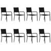 vidaXL Set mobilier de grădină, 9 piese, negru