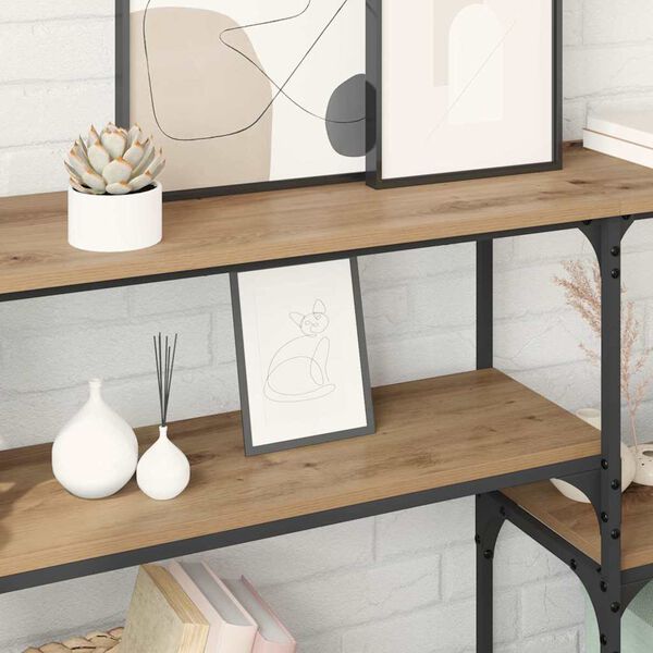 vidaXL Masă de consolă cu raft Stejar Artizanal 150 x 29 x 76,5 cm