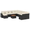 vidaXL Set canapele de grădină, 12 piese, cu perne, negru, poliratan