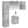 vidaXL Set dulap baie 5 buc. Gri Beton Lemn prelucrat