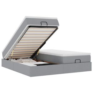vidaXL Cadru de pat otoman cu saltele Gri deschis 180x200cm Material