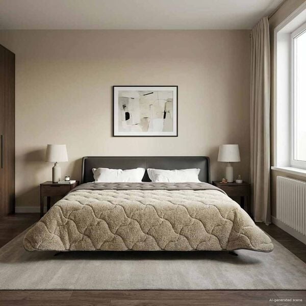 vidaXL Duvet complet pe tot parcursul anului Gri deschis 200 x 240 cm