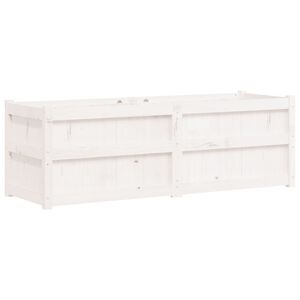 vidaXL Jardinieră de grădină, alb, 150x50x50 cm, lemn masiv de pin