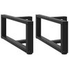 vidaXL Picioare pentru măsuță de cafea &icirc;n formă de T, 2 buc., negru, 70x25x(30-31) cm, oțel