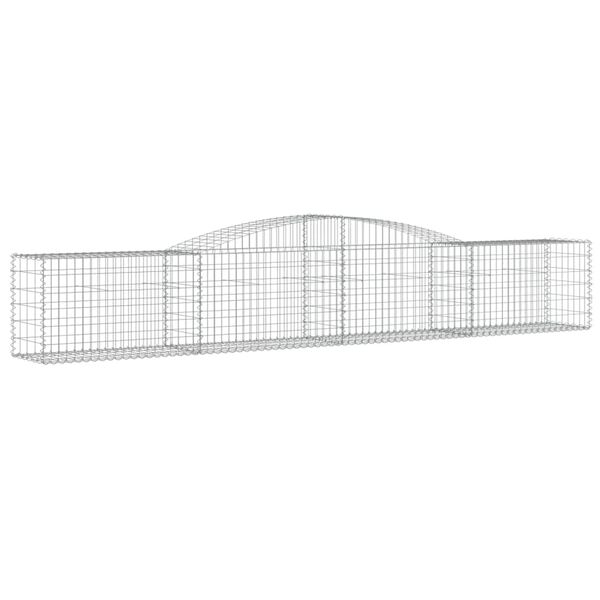 vidaXL Coșuri gabion arcuite 4 buc, 400x50x60/80 cm, fier galvanizat