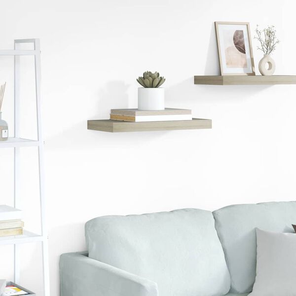 vidaXL Raft de perete suspendat, stejar, 50x23x3,8 cm, MDF