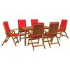 vidaXL Set de dining pentru grădină, 7 piese natural