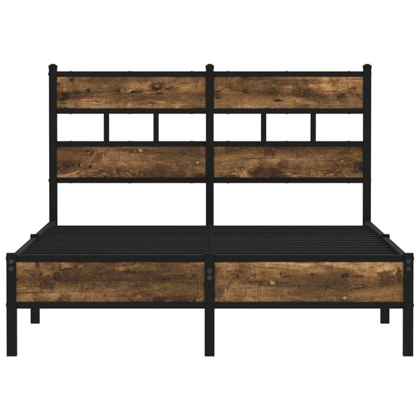 vidaXL Cadru de pat fără saltea, cu tăblie, stejar sonoma, 120x190 cm