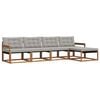 vidaXL Set de canapele de exterior 5 buc. Natural și gri deschis
