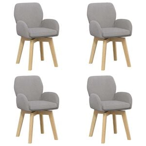 vidaXL Scaune de dining rotative 4 buc. Boucl&eacute; Gri deschis