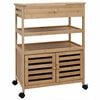 vidaXL Cărucior de bucătărie cu roți natural 59,5 x 36 x 82 cm Bambus