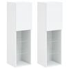 vidaXL Comode TV cu lumini LED, 2 buc., alb, 30,5x30x102 cm