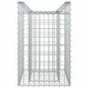 vidaXL Pat ridicat din gabion Argintiu 50 x 50 x 80 cm Oțel Galvanizat