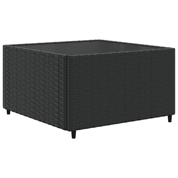 vidaXL Set mobilier de grădină cu perne, 8 piese, negru, poliratan
