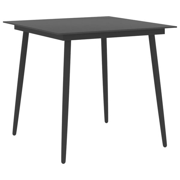 vidaXL Set mobilier de grădină, 3 piese, negru