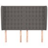 vidaXL Tăblie de pat cu aripioare gri 147x23x118/128 cm piele eco