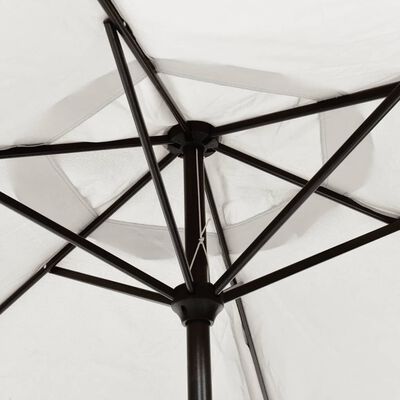 Umbrelă de soare cu pol din oțel 3m, Alb nisip
