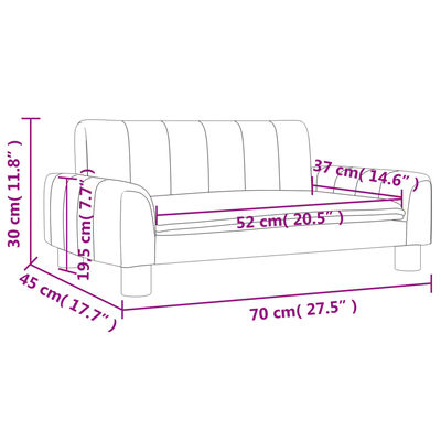 vidaXL Canapea pentru copii, gri taupe, 70x45x30 cm, material textil