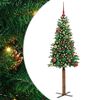 vidaXL Brad de Crăciun subțire Verde 150 cm PVC și lemn de PIN masiv