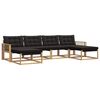 vidaXL Set de canapele de exterior cu pernă 6 pcs Alb și negru