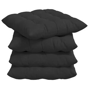 vidaXL Perne de Șezut 4 pcs Negru 40 x 40 x 6 cm Microfibră