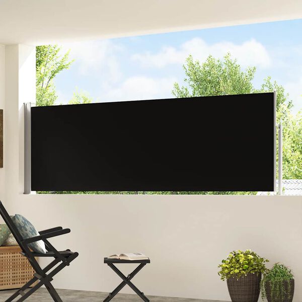 vidaXL Copertină laterală retractabilă de terasă, negru, 100x500 cm