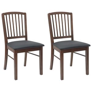 vidaXL Scaune de dining 2 buc. Lemn Solid de Cauciuc Maro deschis