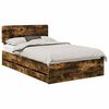 vidaXL Cadru de pat Stejar Afumat 135 x 190 cm Lemn prelucrat