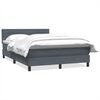 vidaXL Pat box spring cu saltea, gri &icirc;nchis, 160x210 cm, catifea