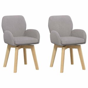 vidaXL Scaune de dining rotative 2 buc. Boucl&eacute; Gri deschis