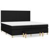 vidaXL Pat box spring cu saltea, negru, 200x200 cm, textil